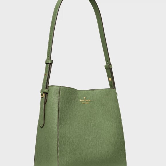 New Kate Spade Juliette Medium Bucket Pebble Leather Cedar Stand - Picture 3 of 4